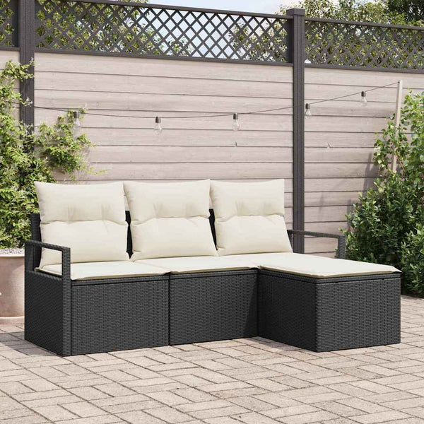 Tuin Sofa Set Met Kussen Met Opslag 4 Pcs En Crème