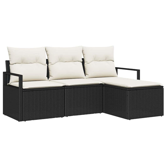 Tuin Sofa Set Met Kussen Met Opslag 4 Pcs En Crème