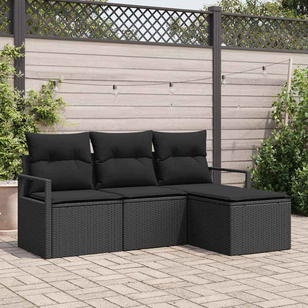 Tuin Sofa Set Met Kussen Met Opslag 4 Pcs En Crème