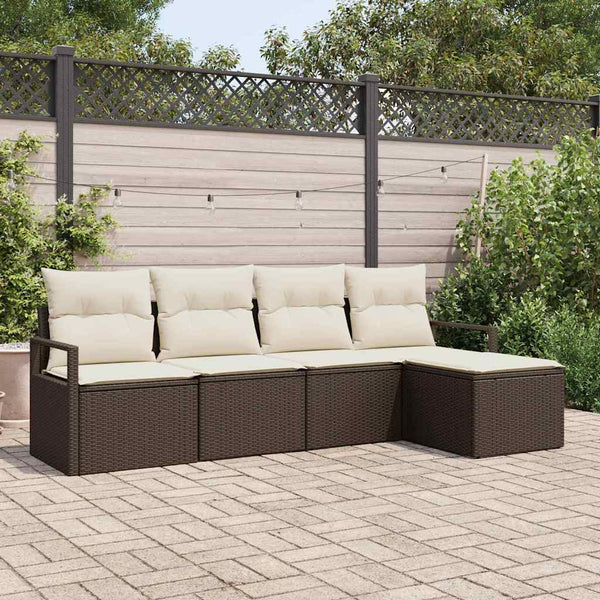 Tuin Sofa Set Met Kussen Met Opslag 5 Pcs En Crème