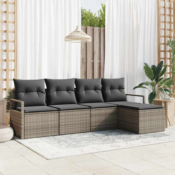 Tuin Sofa Set Met Kussen Met Opslag 5 Pcs En Crème