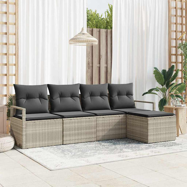 Tuin Sofa Set Met Kussen Met Opslag 5 Pcs En Crème