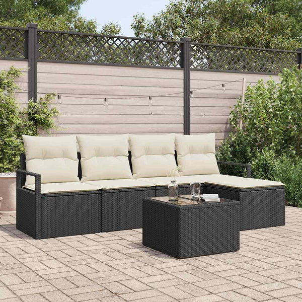 Tuin Sofa Set Met Kussen Met Opslag 5 Pcs En Crème