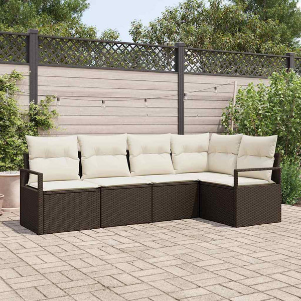 Tuin Sofa Set Met Kussen Met Opslag 5 Pcs En Crème