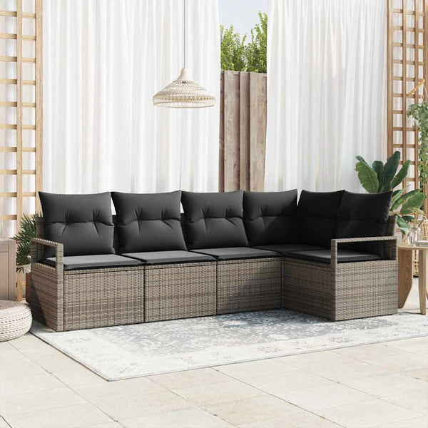 Tuin Sofa Set Met Kussen Met Opslag 5 Pcs En Crème