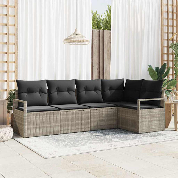 Tuin Sofa Set Met Kussen Met Opslag 5 Pcs En Crème