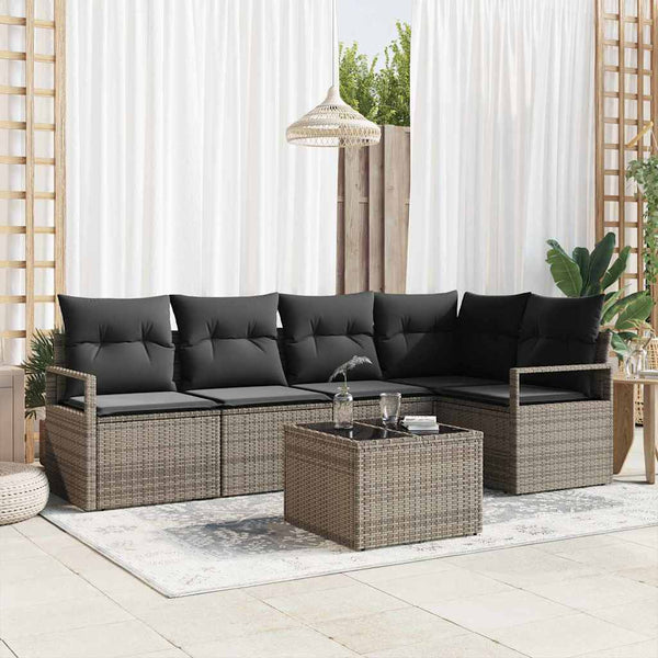 Tuin Sofa Set Met Kussen Met Opslag 5 Pcs En Crème