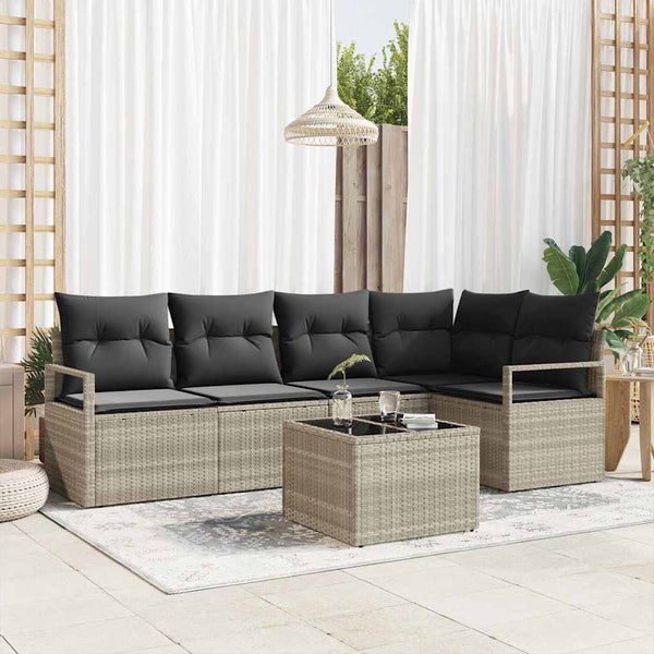 Tuin Sofa Set Met Kussen Met Opslag 5 Pcs En Crème