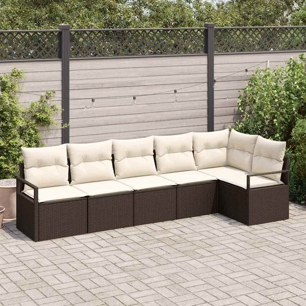 Tuin Sofa Set Met Kussen Met Opslag 6 Pcs En Crème
