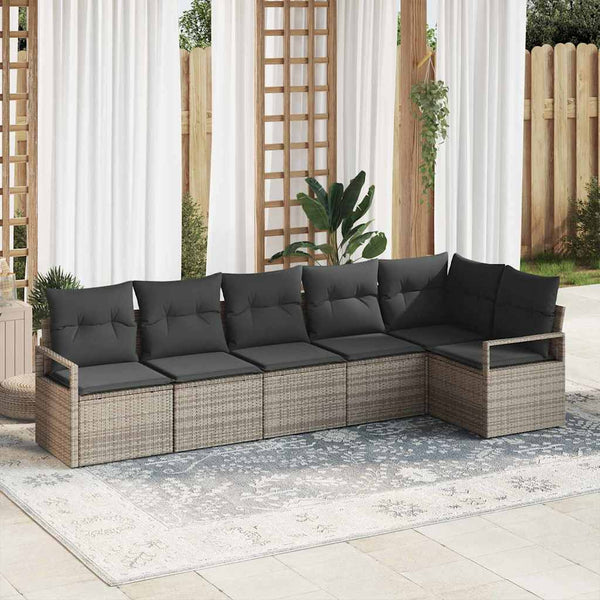 Tuin Sofa Set Met Kussen Met Opslag 6 Pcs En Crème