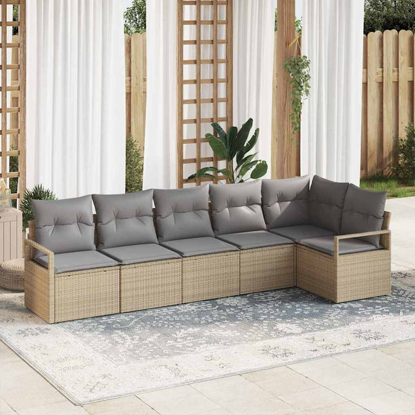 Tuin Sofa Set Met Kussen Met Opslag 6 Pcs En Crème