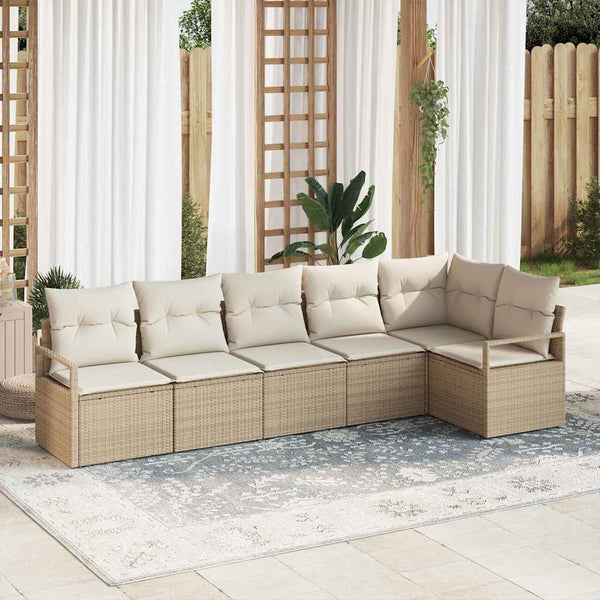 Tuin Sofa Set Met Kussen Met Opslag 6 Pcs En Crème