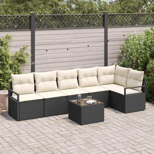 Tuin Sofa Set Met Kussen Met Opslag 6 Pcs En Crème