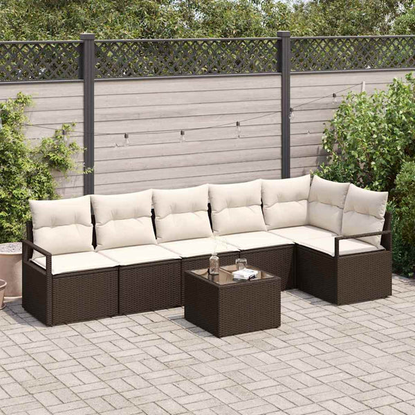 Tuin Sofa Set Met Kussen Met Opslag 6 Pcs En Crème