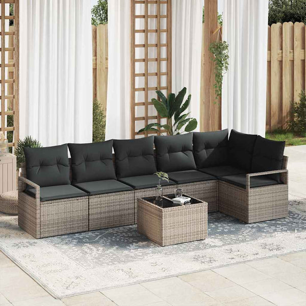 Tuin Sofa Set Met Kussen Met Opslag 6 Pcs En Crème