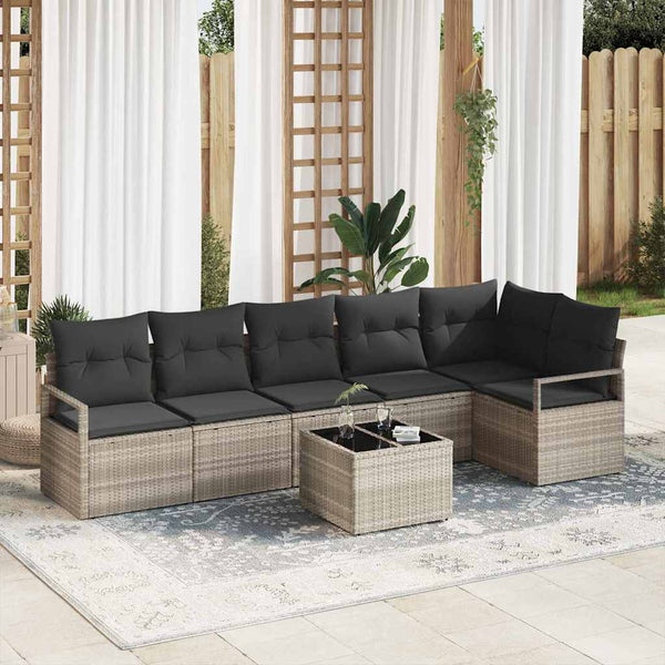 Tuin Sofa Set Met Kussen Met Opslag 6 Pcs En Crème