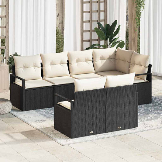 Tuin Sofa Set Met Kussen Met Opslag 7 Pcs En Crème