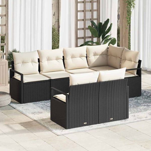 Tuin Sofa Set Met Kussen Met Opslag 7 Pcs En Crème