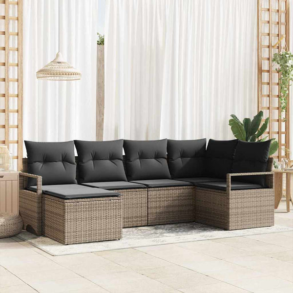 Tuin Sofa Set Met Kussen Met Opslag 6 Pcs En Crème