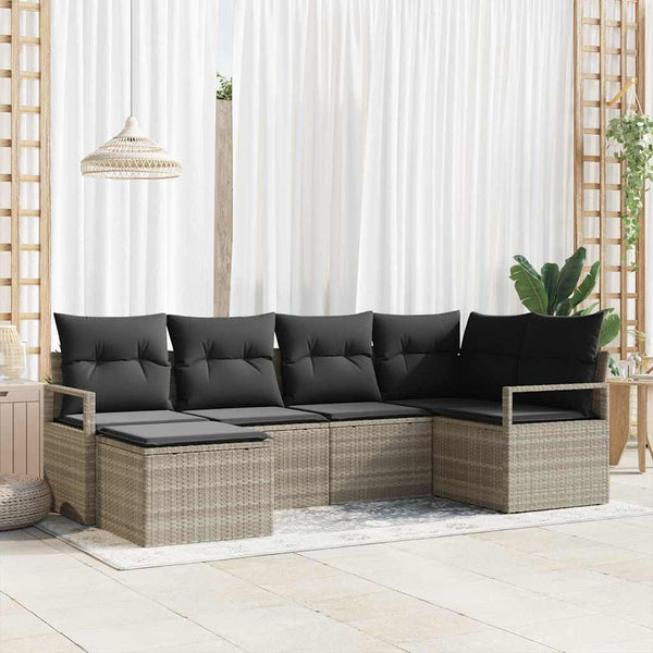 Tuin Sofa Set Met Kussen Met Opslag 6 Pcs En Crème
