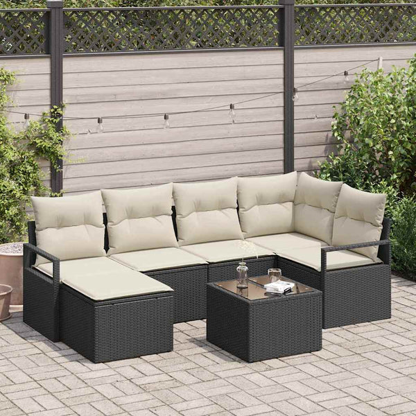 Tuin Sofa Set Met Kussen Met Opslag 6 Pcs En Crème