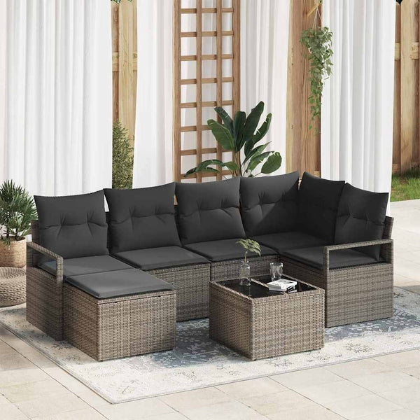 Tuin Sofa Set Met Kussen Met Opslag 6 Pcs En Crème