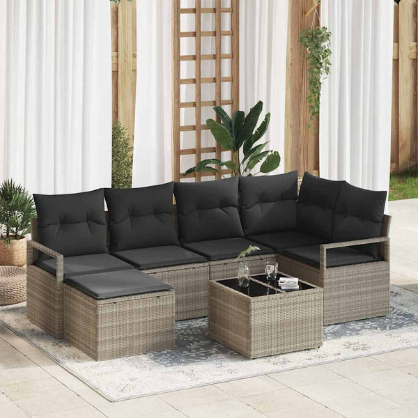 Tuin Sofa Set Met Kussen Met Opslag 6 Pcs En Crème