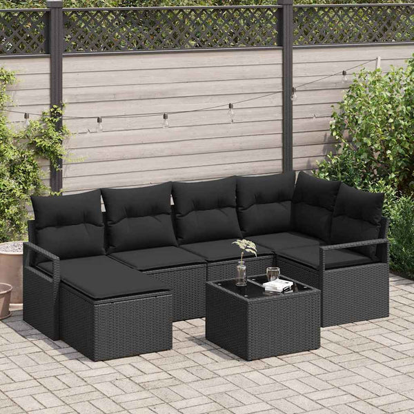 Tuin Sofa Set Met Kussen Met Opslag 6 Pcs En Crème