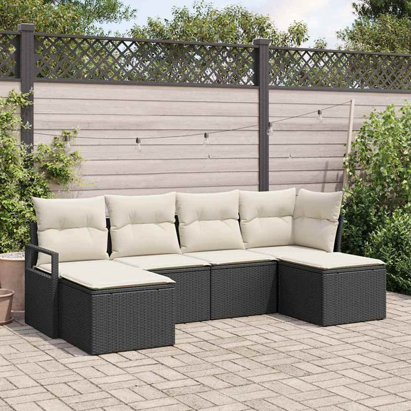 Tuin Sofa Set Met Kussen Met Opslag 6 Pcs En Crème