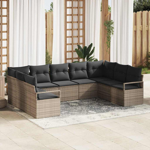 Tuin Sofa Set Met Kussen Met Opslag 9 Pcs En Crème