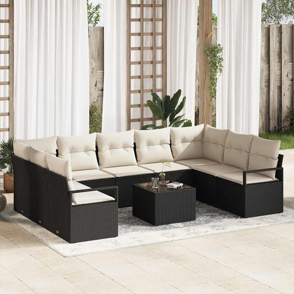 Tuin Sofa Set Met Kussen Met Opslag 9 Pcs En Crème