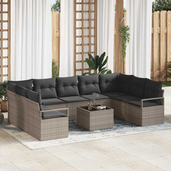 Tuin Sofa Set Met Kussen Met Opslag 9 Pcs En Crème