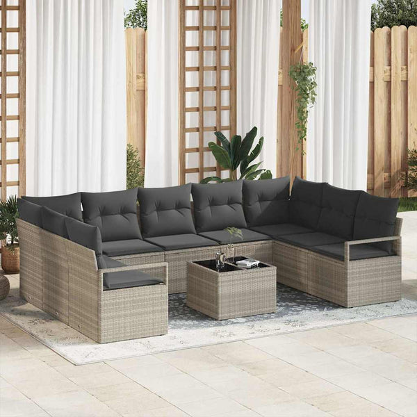 Tuin Sofa Set Met Kussen Met Opslag 9 Pcs En Crème