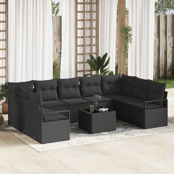 Tuin Sofa Set Met Kussen Met Opslag 9 Pcs En Crème