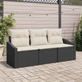 Tuin Sofa Set 3 Pcs Poly Rattan En Poedergecoat Staal