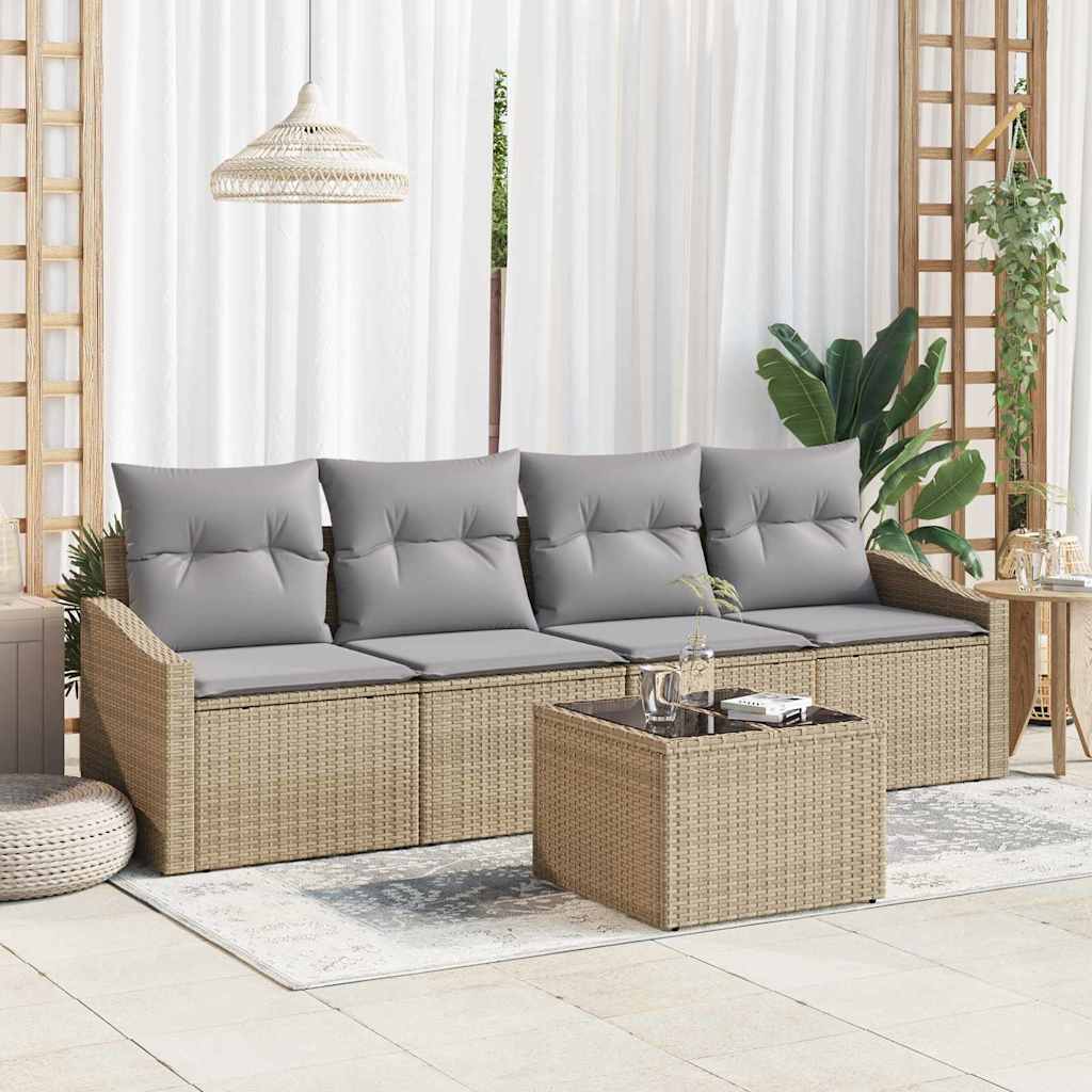 Tuin Sofa Set 5 Pcs Licht Grijs En Donker Grijs 55 X 55 X 37 Cm