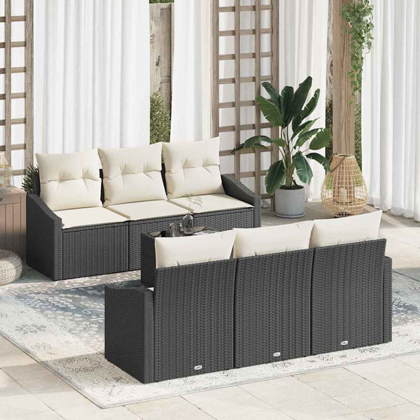 Tuin Sofa Set Met Kussen 7 Pcs En Crème 55 X 55 X 37 Cm