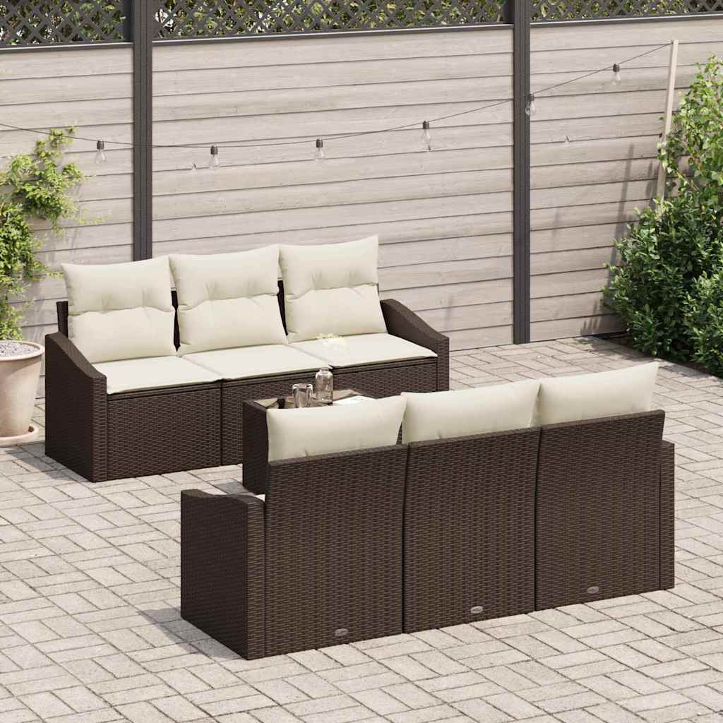 Tuin Sofa Set Met Kussen 7 Pcs En Crème 55 X 55 X 37 Cm