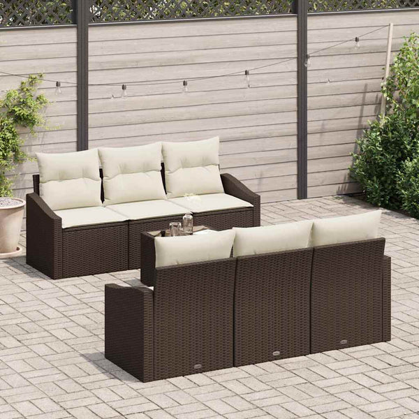 Tuin Sofa Set Met Kussen 7 Pcs En Crème 55 X 55 X 37 Cm