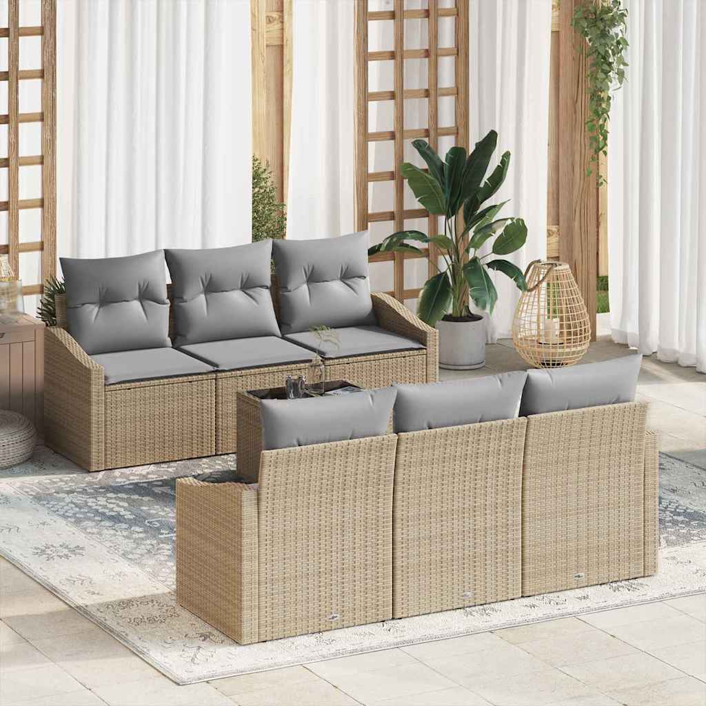 Tuin Sofa Set Met Kussen 7 Pcs En Crème 55 X 55 X 37 Cm