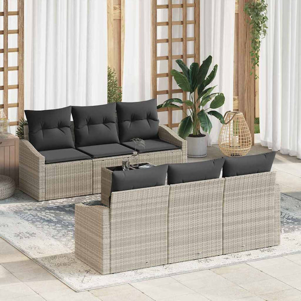 Tuin Sofa Set Met Kussen 7 Pcs En Crème 55 X 55 X 37 Cm