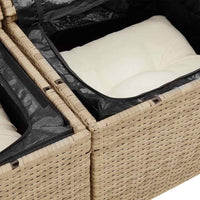 Tuin Sofa Set Met Kussen Met Opslag 4 Pcs En Crème