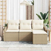 Tuin Sofa Set Met Kussen Met Opslag 4 Pcs En Crème