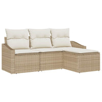 Tuin Sofa Set Met Kussen Met Opslag 4 Pcs En Crème