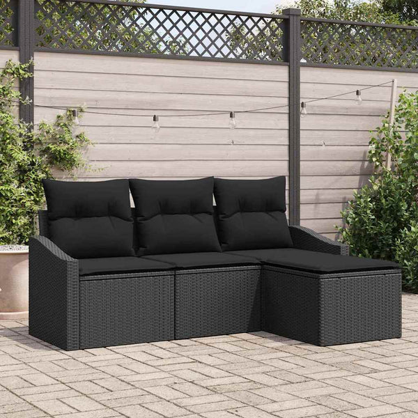 Tuin Sofa Set Met Kussen Met Opslag 4 Pcs En Crème