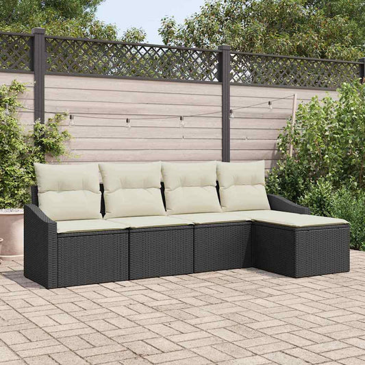 Tuin Eetset Met Kussen Met Opslag 5 Pcs En Crème