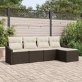 Tuin Eetset Met Kussen Met Opslag 5 Pcs En Crème