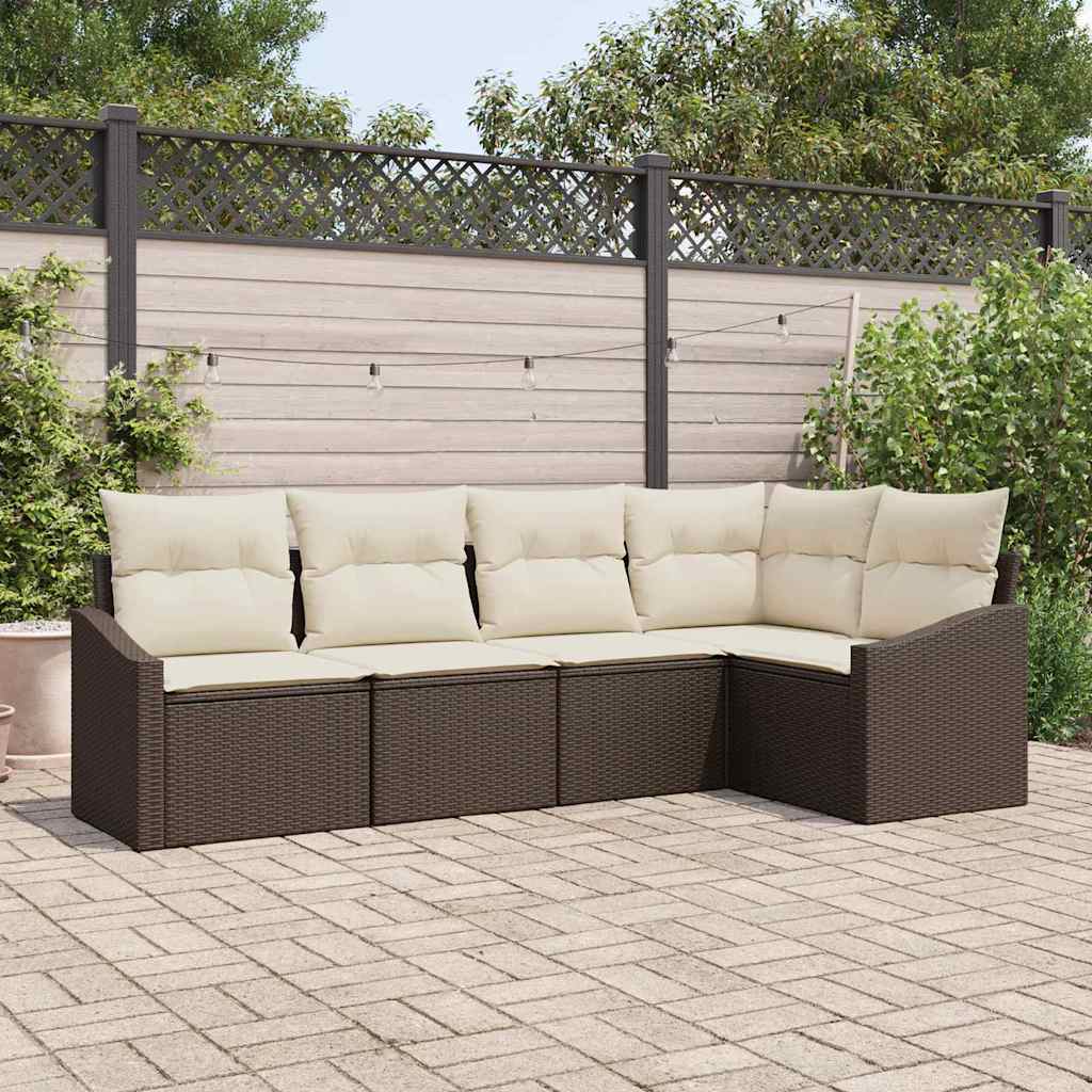 Tuin Eetset Met Kussen Met Opslag 5 Pcs En Crème