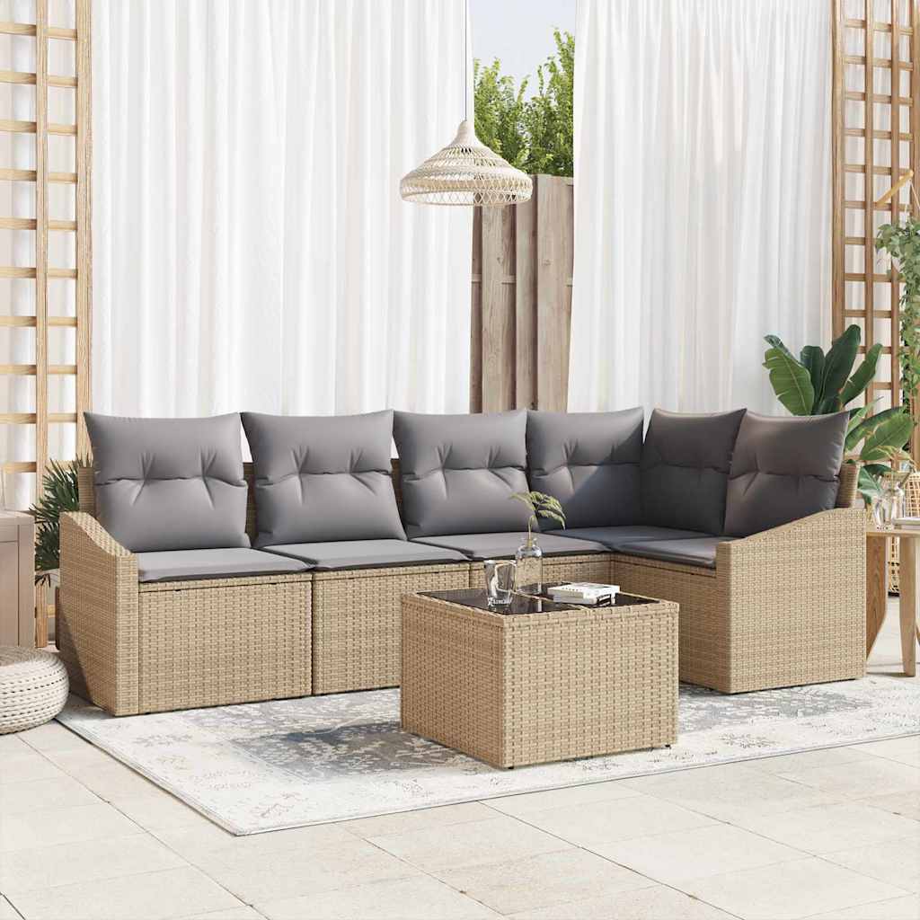 Tuin Eetset Met Kussen Met Opslag 5 Pcs En Crème