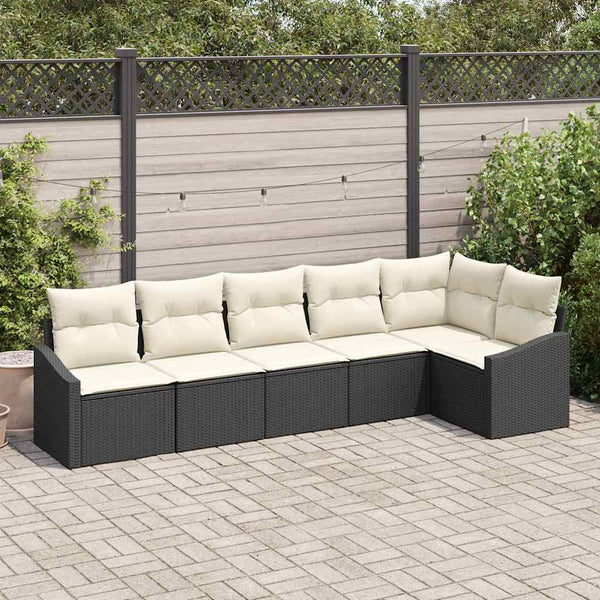 Tuin Eetset Met Kussen Met Opslag 6 Pcs En Crème